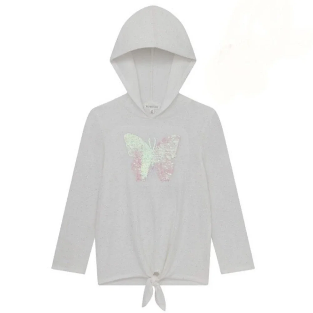 Btween Girls Long Sleeve Sweatshirt with Scrunchie 8 Ivory Pink New with Tags